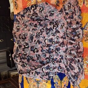 LOGO LOUNGE by Lori Goldstein Multicolor Tunic with Sheer Hem